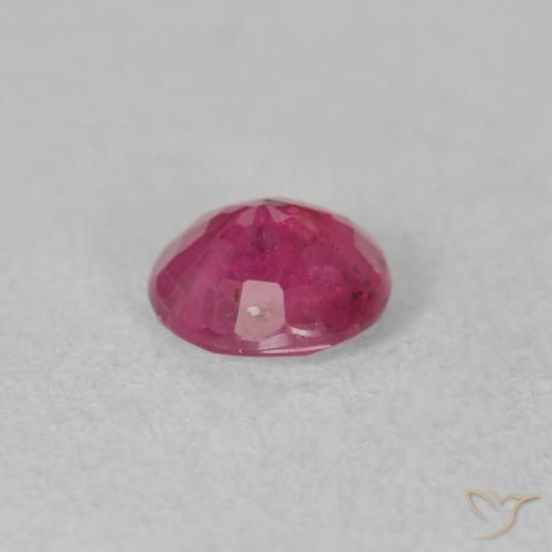 Rubi rosa avermelhado Natural 1.34ct, Redondo, VS-SI