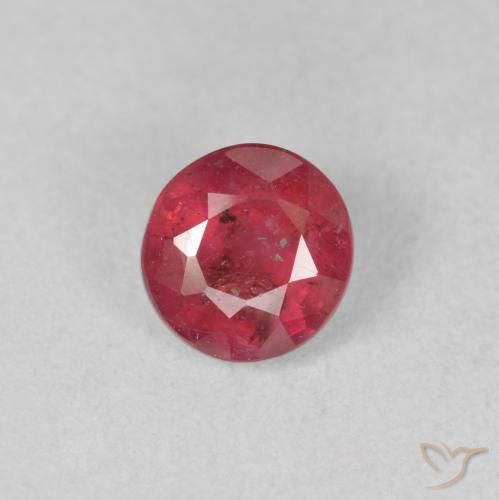 1.45ct Natural vermelho médio Rubi, Redondo, VS-SI