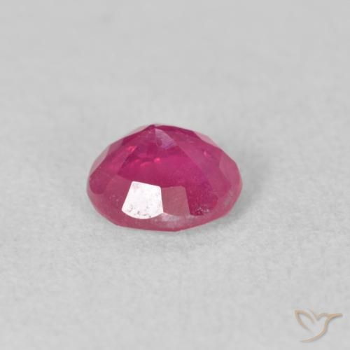 Rubi rosa avermelhado Natural 1.41ct, Redondo, VS-SI
