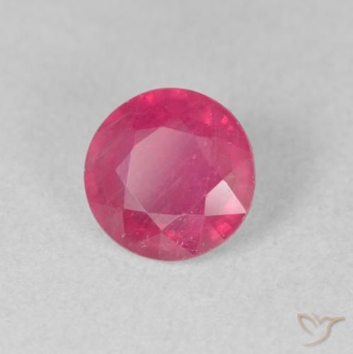 Rubi Vermelho rosado Natural 1.74ct, Redondo, VS-SI