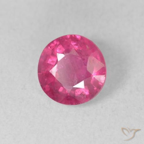 Rubi Rosa quente Natural 1.32ct, Redondo, VS-SI