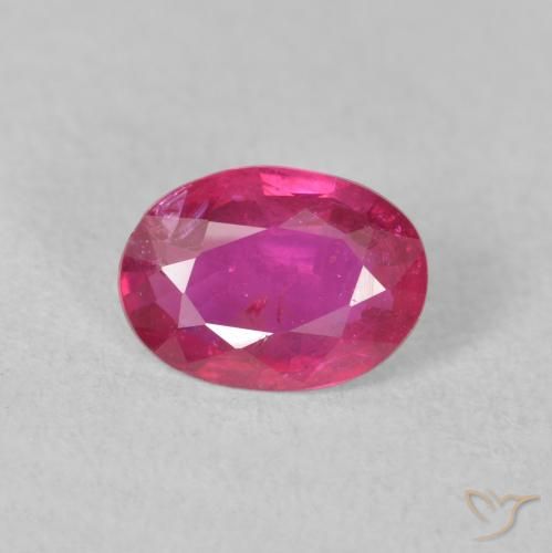 1.23ct Natural vermelho médio Rubi, oval, VS-SI