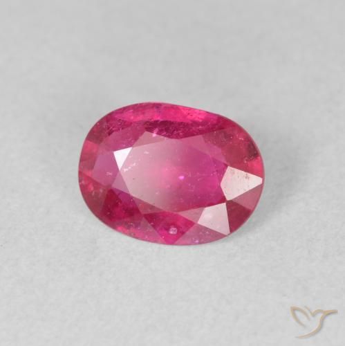 Rubi rosa avermelhado Natural 1.23ct, oval, VS-SI