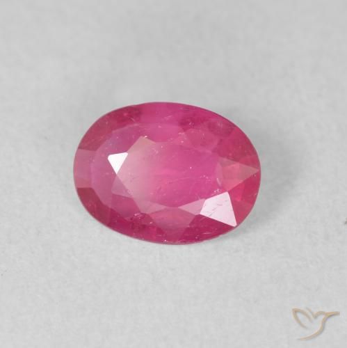 Rubi rosa avermelhado Natural 0.93ct, oval, VS-SI