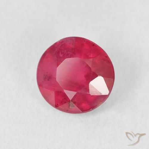 Rubi rosa avermelhado Natural 1.48ct, Redondo, VS-SI