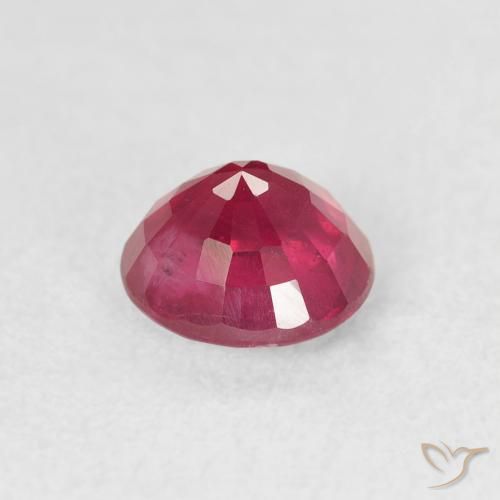 Rubi rosa avermelhado Natural 1.48ct, Redondo, VS-SI