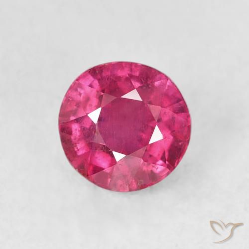 1.72ct Natural Medium Dark-Pink Rubi, Redondo, VS-SI