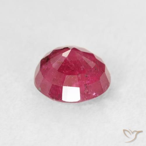 Rubi rosa escuro natural 1,49ct, corte redondo, VS-SI