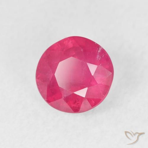 Rubi Rosa quente Natural 1.54ct, Redondo, VS-SI