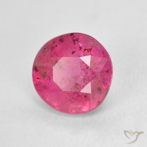 Rubi rosa avermelhado Natural 3.19ct, Redondo, VS-SI