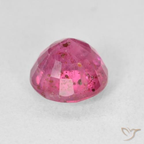 Rubi rosa avermelhado Natural 3.19ct, Redondo, VS-SI