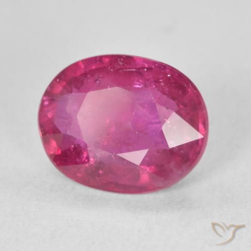 Rubi Vermelho rosado Natural 3.05ct, oval, VS-SI
