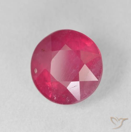 Rubi Vermelho rosado Natural 3.12ct, Redondo, VS-SI