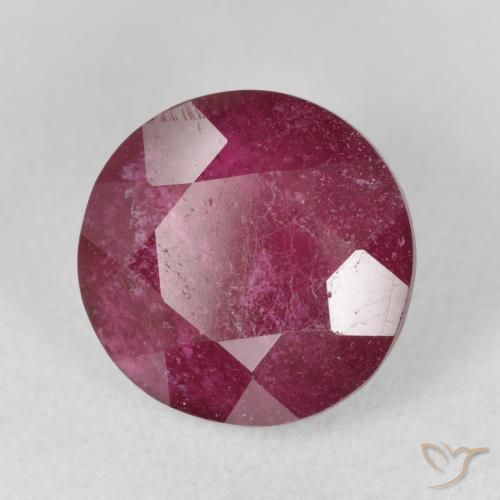 Rubi Vermelho escuro Natural 6.04ct, Redondo, VS-SI