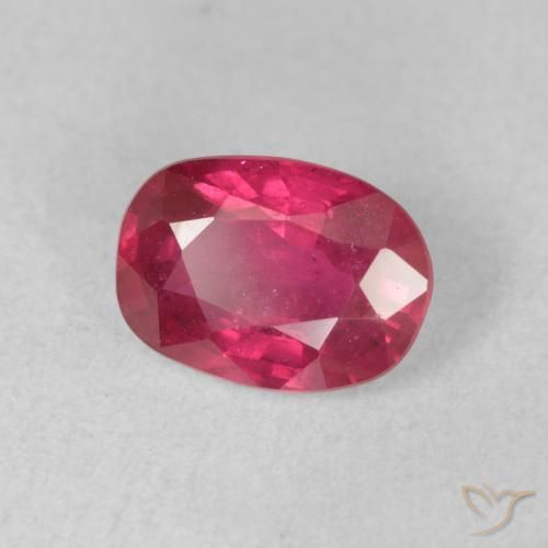 Rubi Rosa Avermelhado Profundo Natural 1.58ct, oval, VS-SI