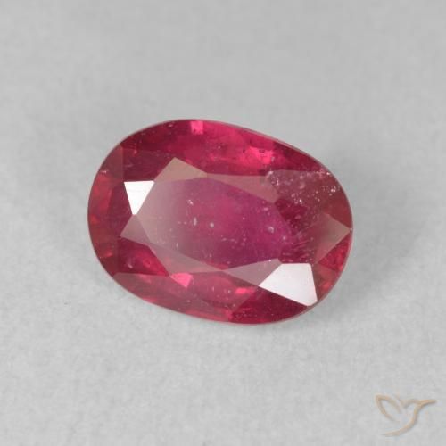 Rubi Vermelho rosado Natural 1.73ct, oval, VS-SI