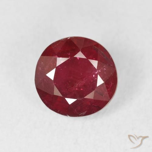 1.74ct Natural Vermelho brilhante Rubi, Redondo, VS-SI