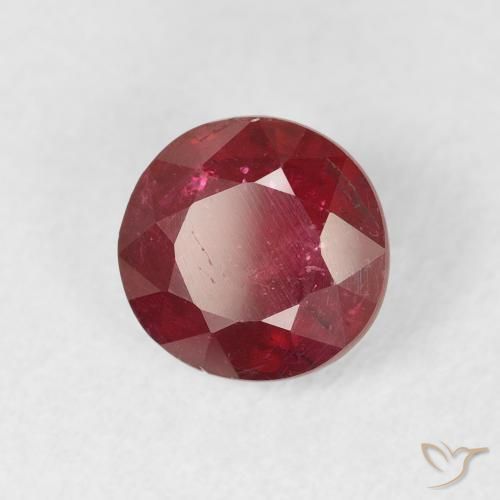 Rubi Vermelho brilhante Natural 1.74ct, Redondo, VS-SI
