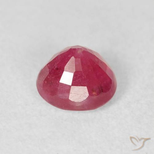 Rubi rosa avermelhado Natural 1.40ct, Redondo, VS-SI