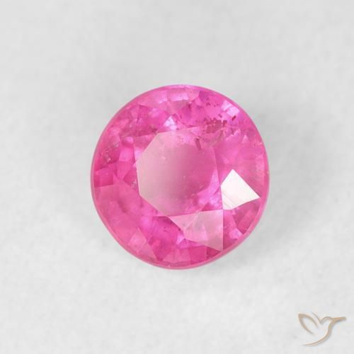 Rubi Rosa quente Natural 0.98ct, Redondo, VS-SI