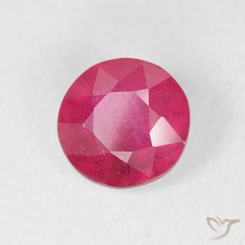 Rubi Vermelho rosado Natural 1.72ct, Redondo, VS-SI