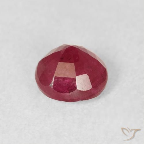 Rubi rosa avermelhado Natural 1.09ct, Redondo, VS-SI