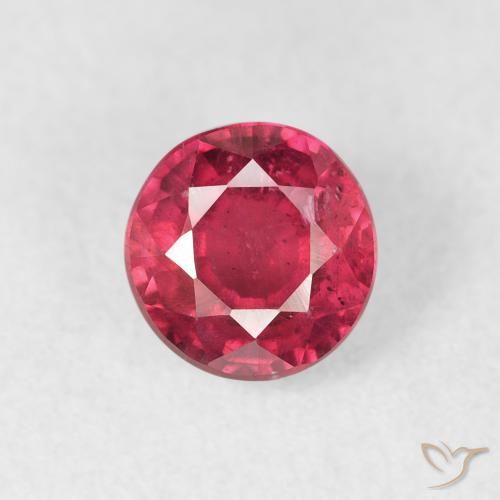 1.36ct Natural vermelho médio Rubi, Redondo, VS-SI