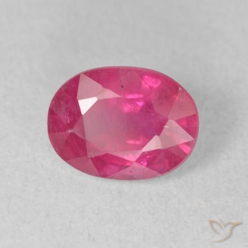 Rubi Vermelho rosado Natural 1.78ct, oval, VS-SI