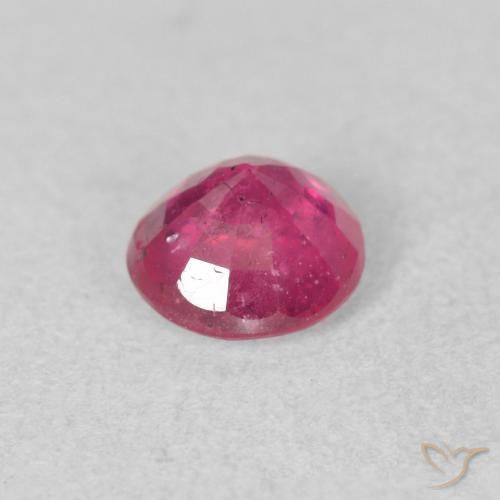 Rubi Rosa quente Natural 1.18ct, Redondo, VS-SI