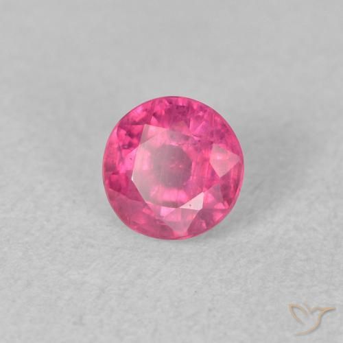 Rubi Rosa quente Natural 0.90ct, Redondo, VS-SI