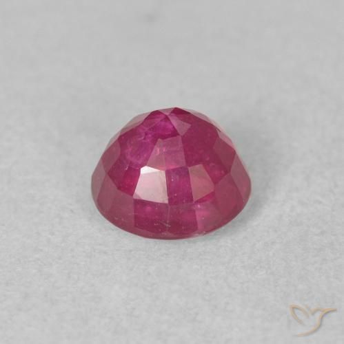 Rubi rosa avermelhado Natural 1.21ct, Redondo, VS-SI