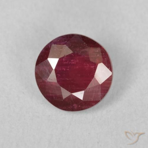 1.46ct Natural Vermelho escuro Rubi, Redondo, VS-SI