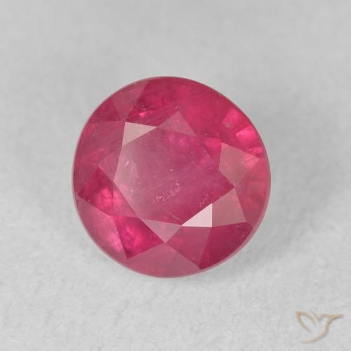Rubi rosa avermelhado Natural 2.20ct, Redondo, VS-SI