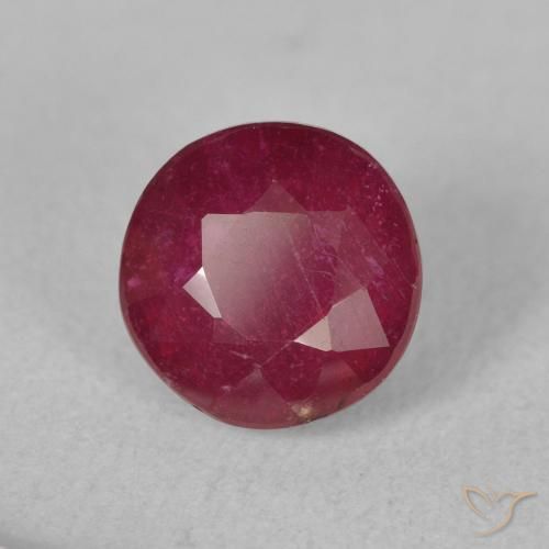 Rubi Vermelho escuro Natural 2.33ct, Redondo, VS-SI