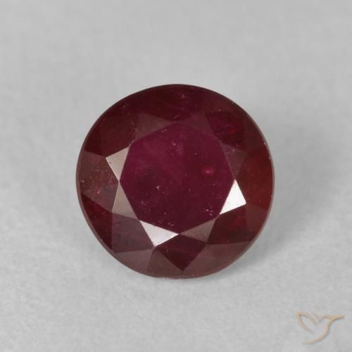 0.86ct Natural Vermelho escuro Rubi, Redondo, VS-SI