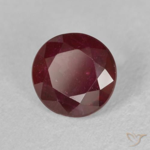 Rubi Vermelho escuro Natural 0.86ct, Redondo, VS-SI