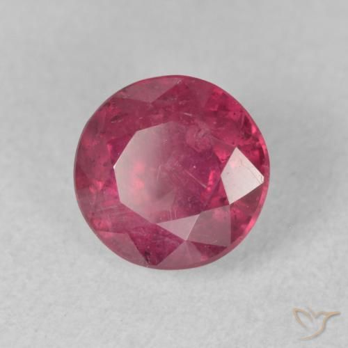 Rubi rosa avermelhado Natural 1.99ct, Redondo, VS-SI