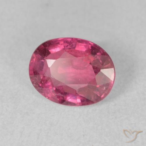Rubi rosa avermelhado Natural 1.59ct, oval, VS-SI