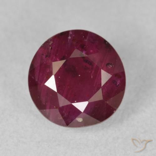 1.58ct Natural Vermelho escuro Rubi, Redondo, VS-SI