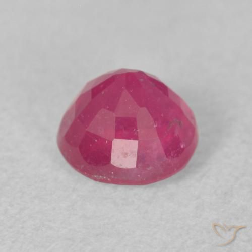 Rubi rosa avermelhado Natural 1.19ct, Redondo, VS-SI