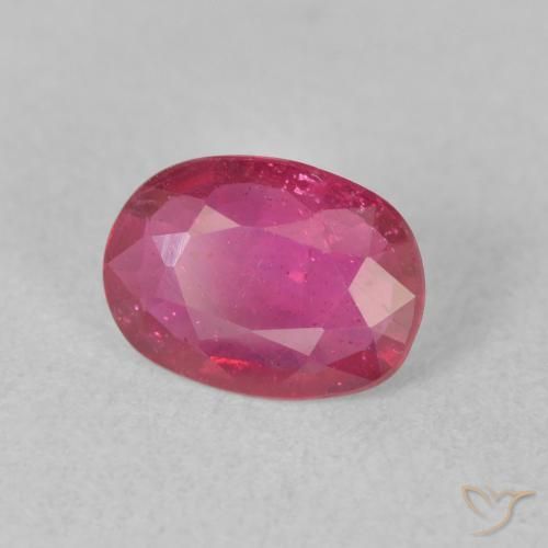 Rubi rosa avermelhado Natural 1.31ct, oval, VS-SI