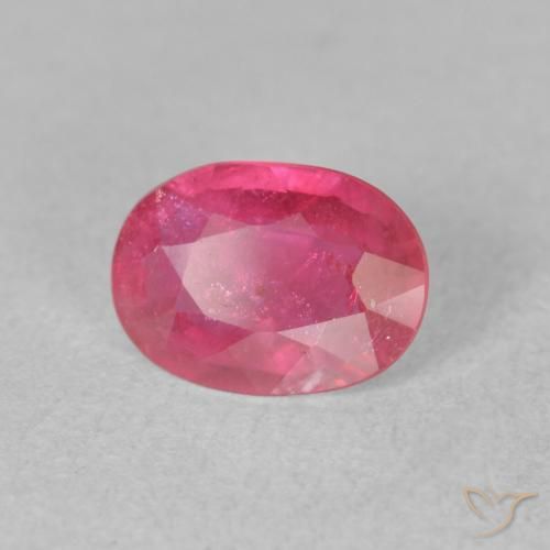 Rubi Vermelho rosado Natural 1.26ct, oval, VS-SI