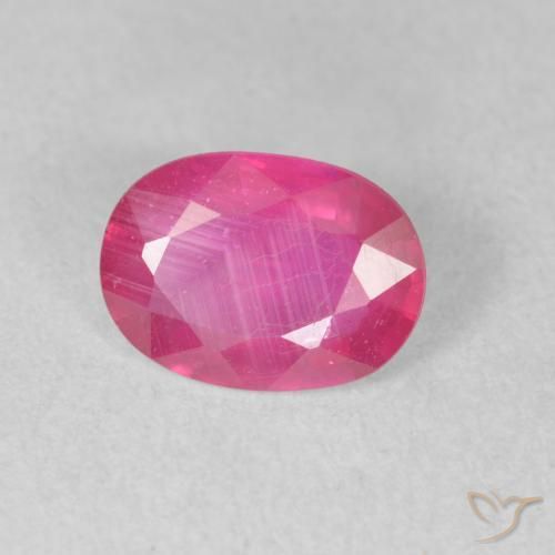 Rubi rosa avermelhado Natural 1.36ct, oval, VS-SI