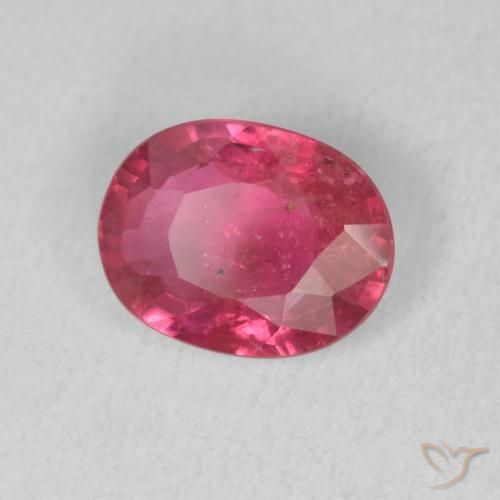Rubi Vermelho rosado Natural 1.48ct, oval, VS-SI