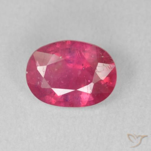 1.57ct Natural vermelho médio Rubi, oval, VS-SI