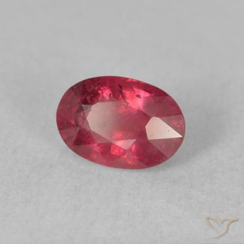 Rubi rosa avermelhado Natural 1.45ct, oval, VS-SI