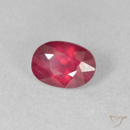 Rubi rosa avermelhado Natural 1.12ct, oval, VS-SI