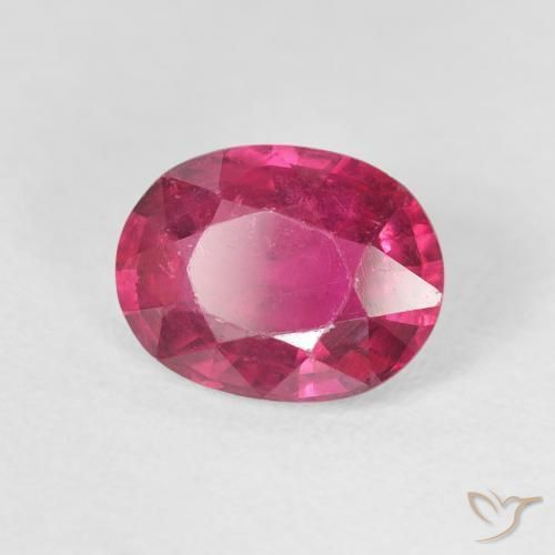 Rubi Rosa quente Natural 2.53ct, oval, VS