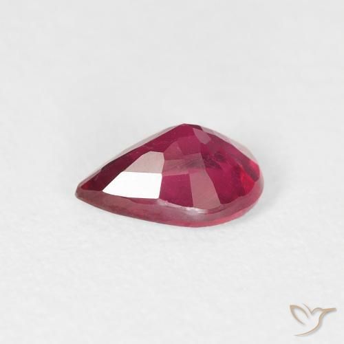 Rubi Vermelho escuro Natural 0.89ct, Formato de pêra, VS