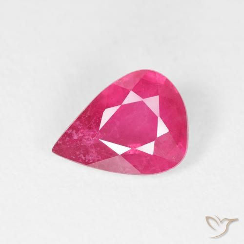 1.26ct Natural Rosa quente Rubi, Formato de pêra, VS